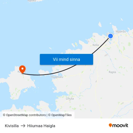 Kivisilla to Hiiumaa Haigla map