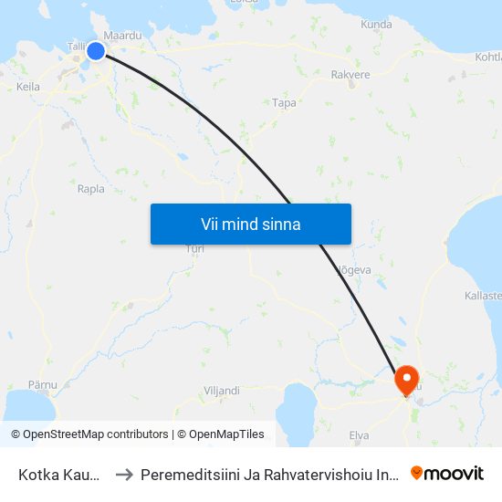 Kotka Kauplus to Peremeditsiini Ja Rahvatervishoiu Instituut map