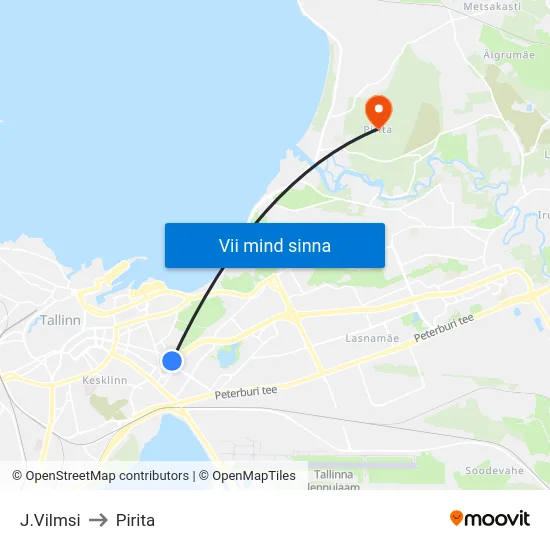 J.Vilmsi to Pirita map
