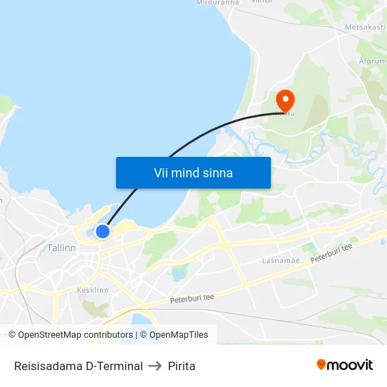 Reisisadama D-Terminal to Pirita map