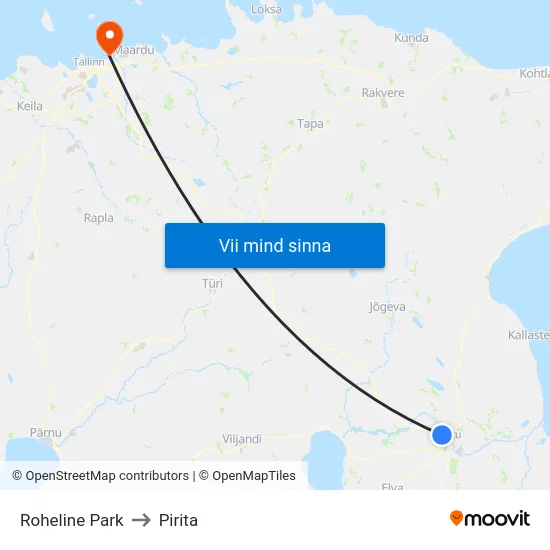 Roheline Park to Pirita map