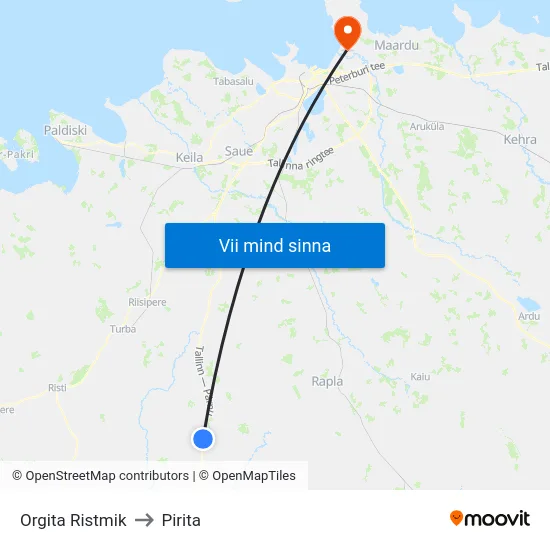 Orgita Ristmik to Pirita map