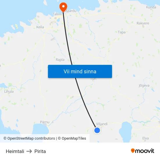 Heimtali to Pirita map