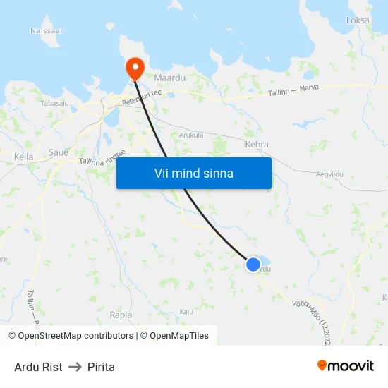 Ardu Rist to Pirita map