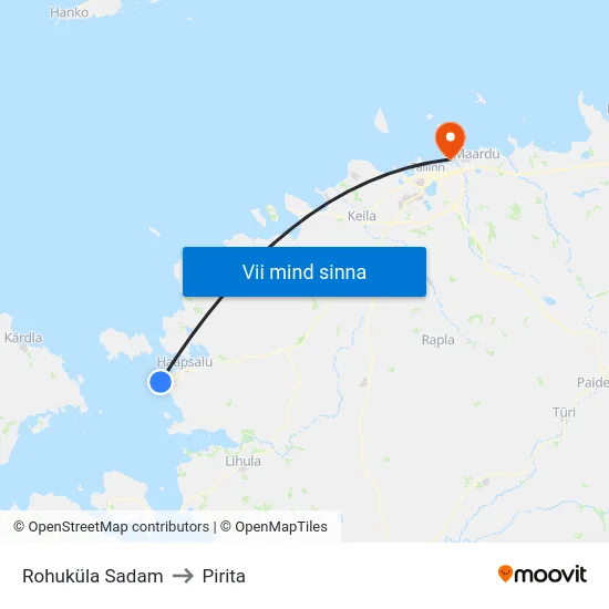 Rohuküla Sadam to Pirita map