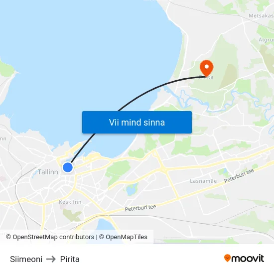 Siimeoni to Pirita map