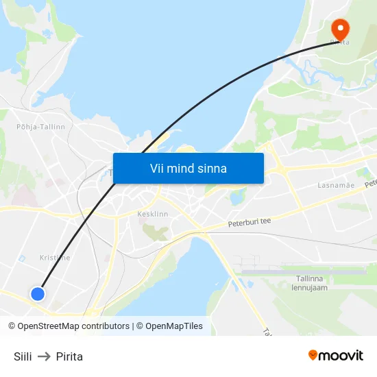 Siili to Pirita map