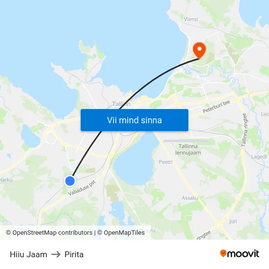 Hiiu Jaam to Pirita map