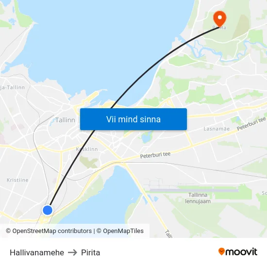 Hallivanamehe to Pirita map