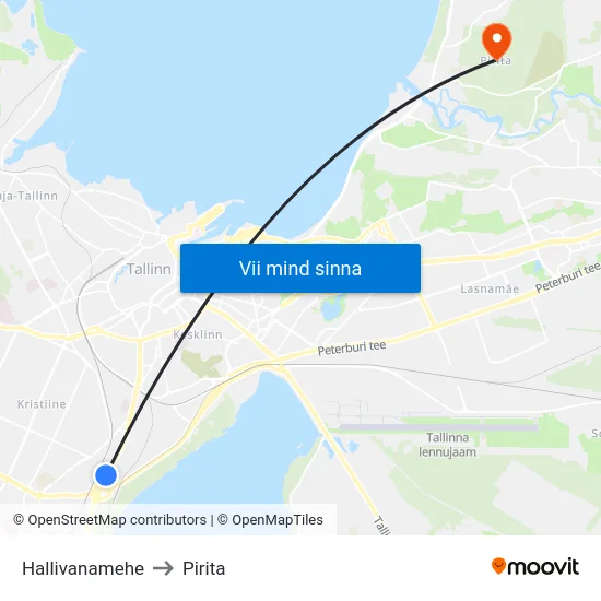 Hallivanamehe to Pirita map