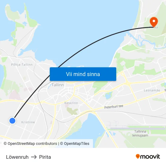 Löwenruh to Pirita map