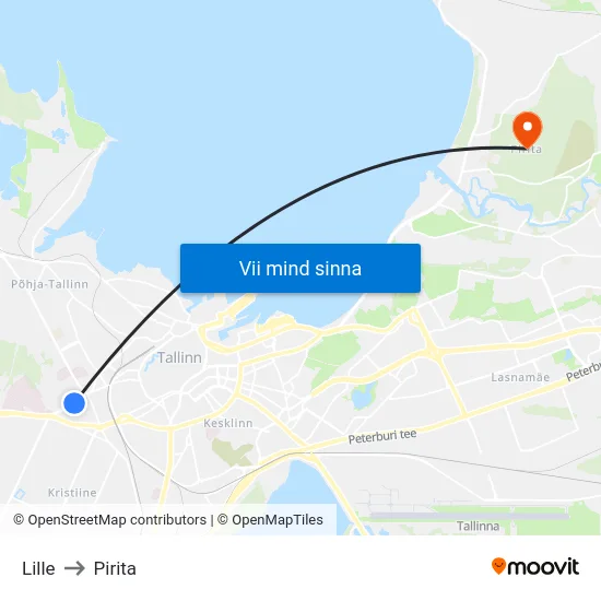 Lille to Pirita map