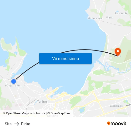 Sitsi to Pirita map