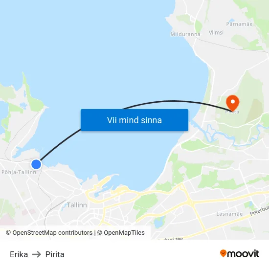 Erika to Pirita map