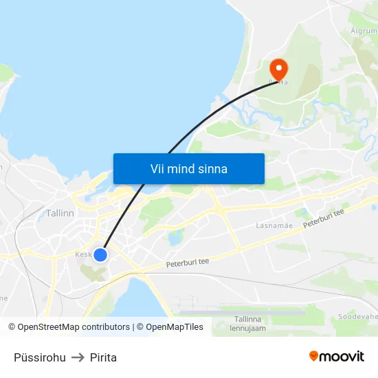 Püssirohu to Pirita map