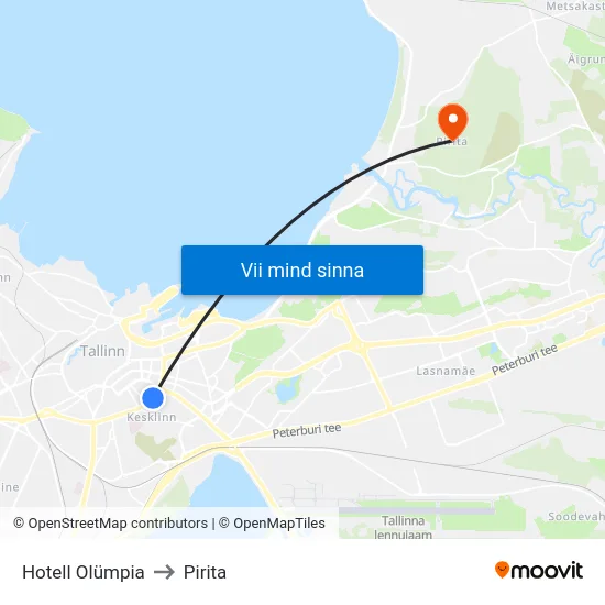 Hotell Olümpia to Pirita map