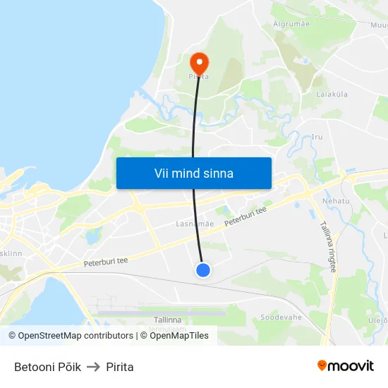 Betooni Põik to Pirita map