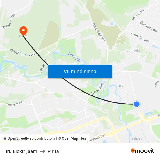 Iru Elektrijaam to Pirita map