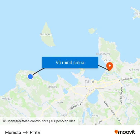 Muraste to Pirita map