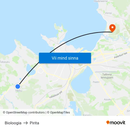 Bioloogia to Pirita map
