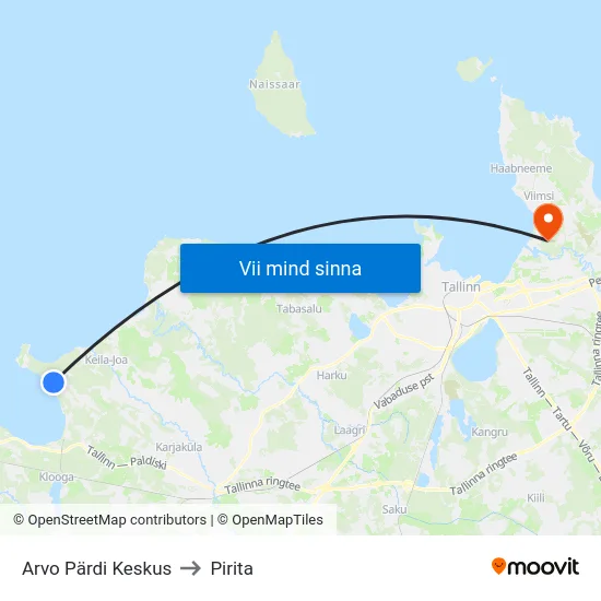 Arvo Pärdi Keskus to Pirita map