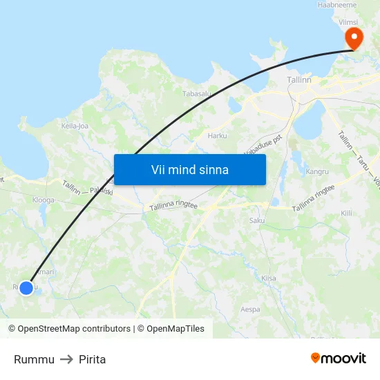 Rummu to Pirita map