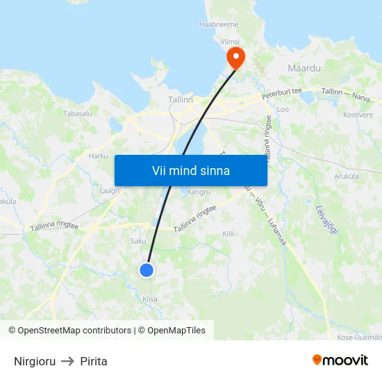 Nirgioru to Pirita map