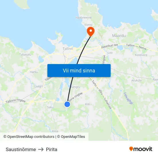 Saustinõmme to Pirita map