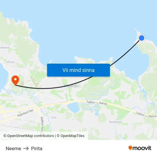 Neeme to Pirita map