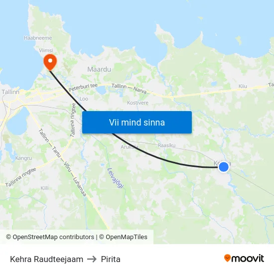 Kehra Raudteejaam to Pirita map