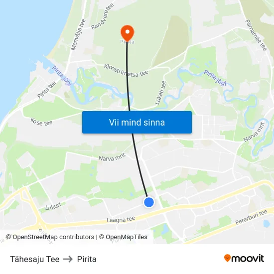 Tähesaju Tee to Pirita map