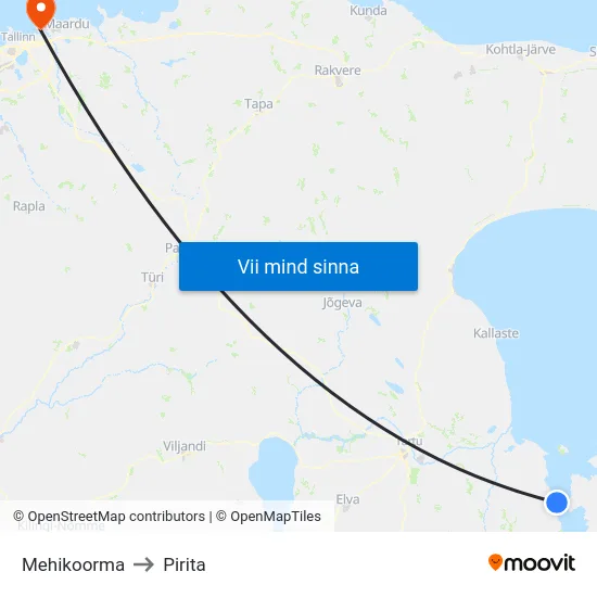 Mehikoorma to Pirita map