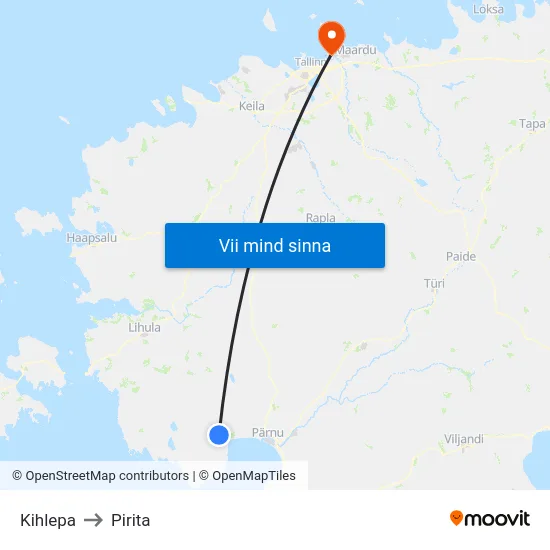 Kihlepa to Pirita map