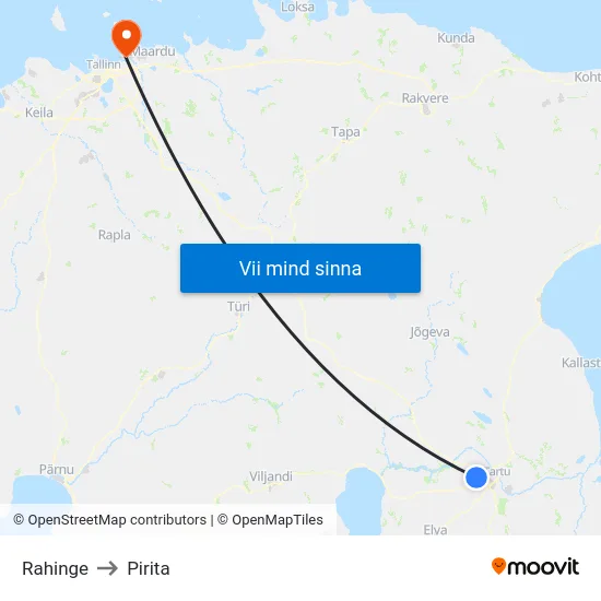 Rahinge to Pirita map