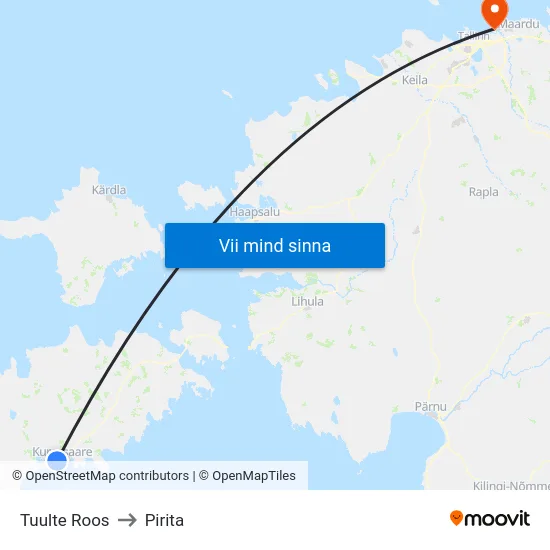 Tuulte Roos to Pirita map