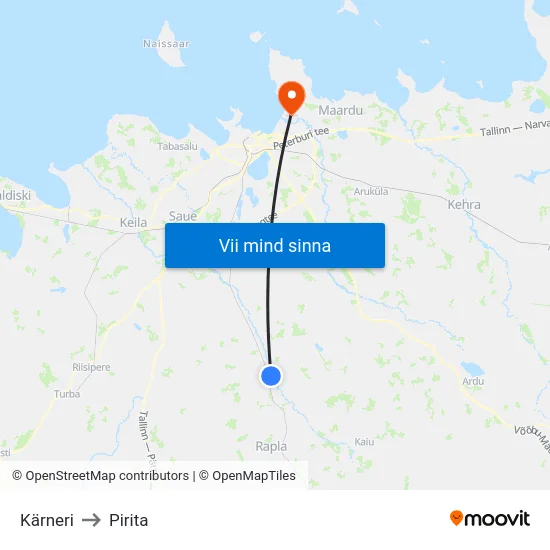 Kärneri to Pirita map