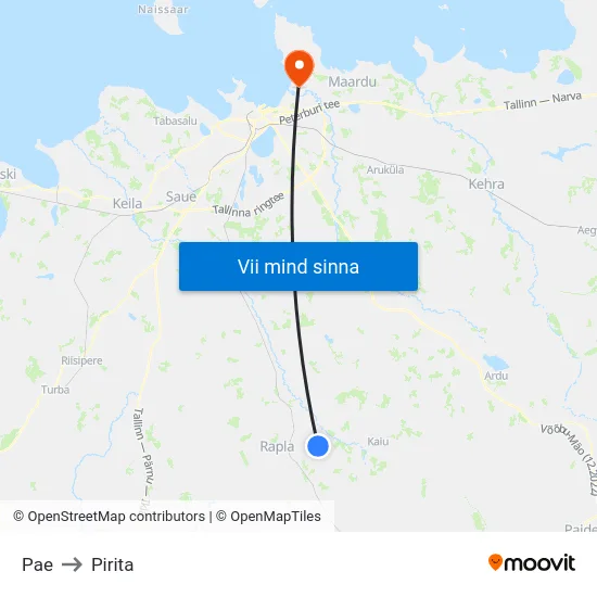 Pae to Pirita map