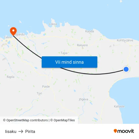Iisaku to Pirita map
