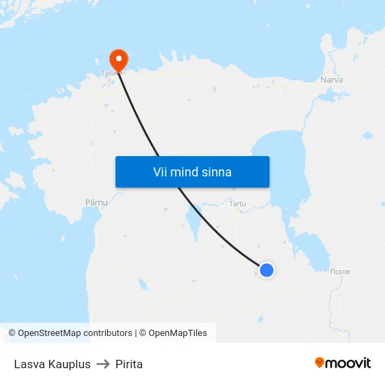 Lasva Kauplus to Pirita map