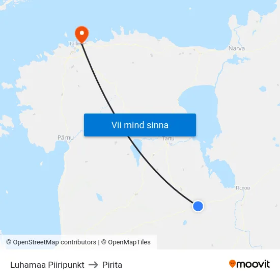 Luhamaa Piiripunkt to Pirita map