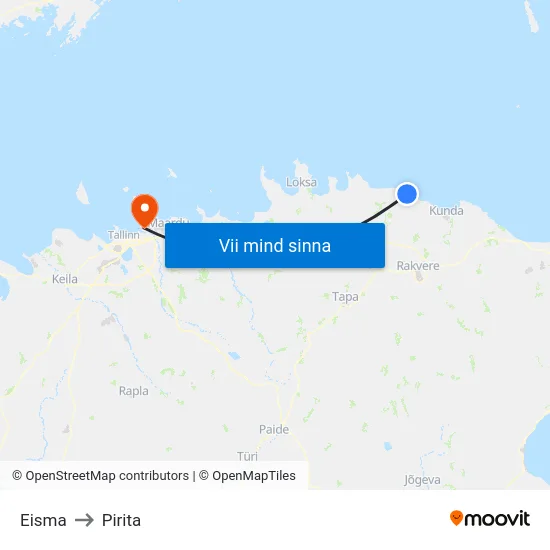 Eisma to Pirita map