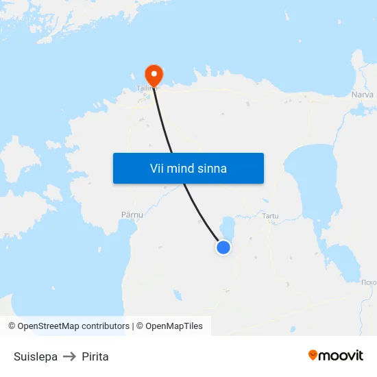 Suislepa to Pirita map