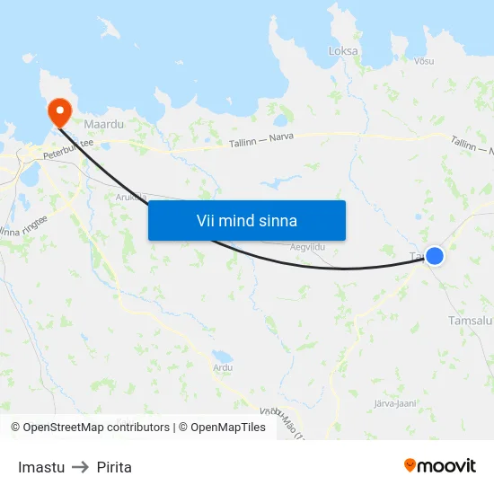 Imastu to Pirita map