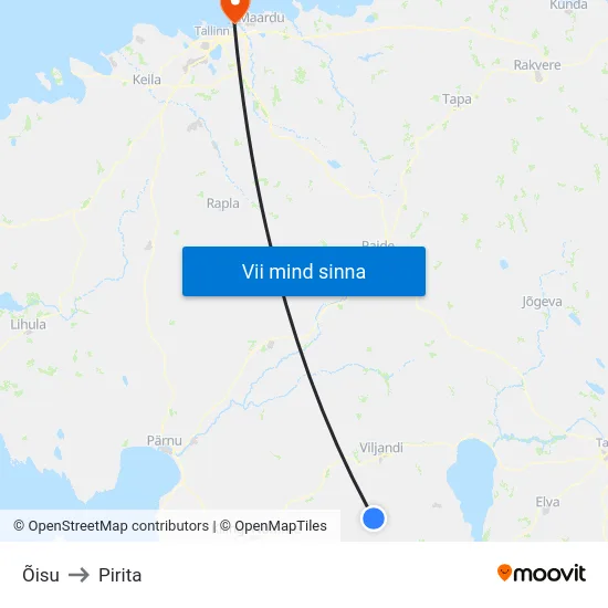 Õisu to Pirita map