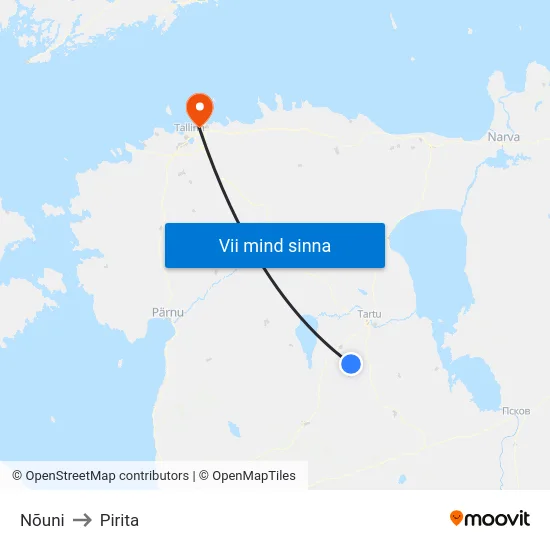 Nõuni to Pirita map