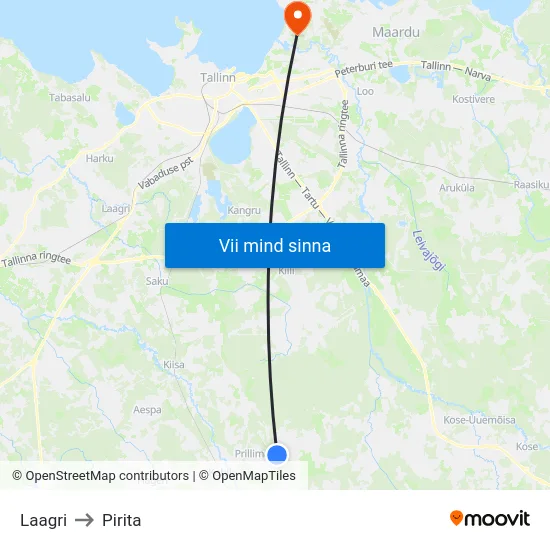 Laagri to Pirita map