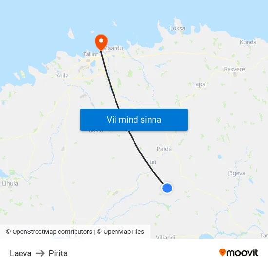 Laeva to Pirita map