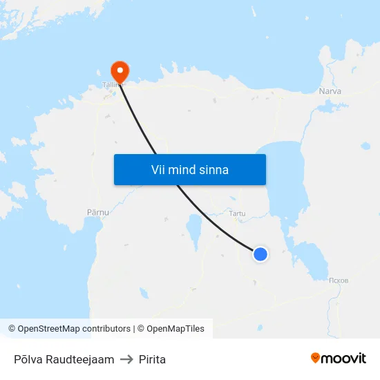 Põlva Raudteejaam to Pirita map
