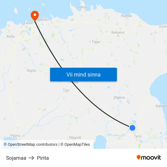 Sojamaa to Pirita map