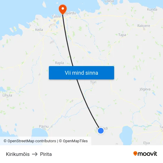 Kirikumõis to Pirita map